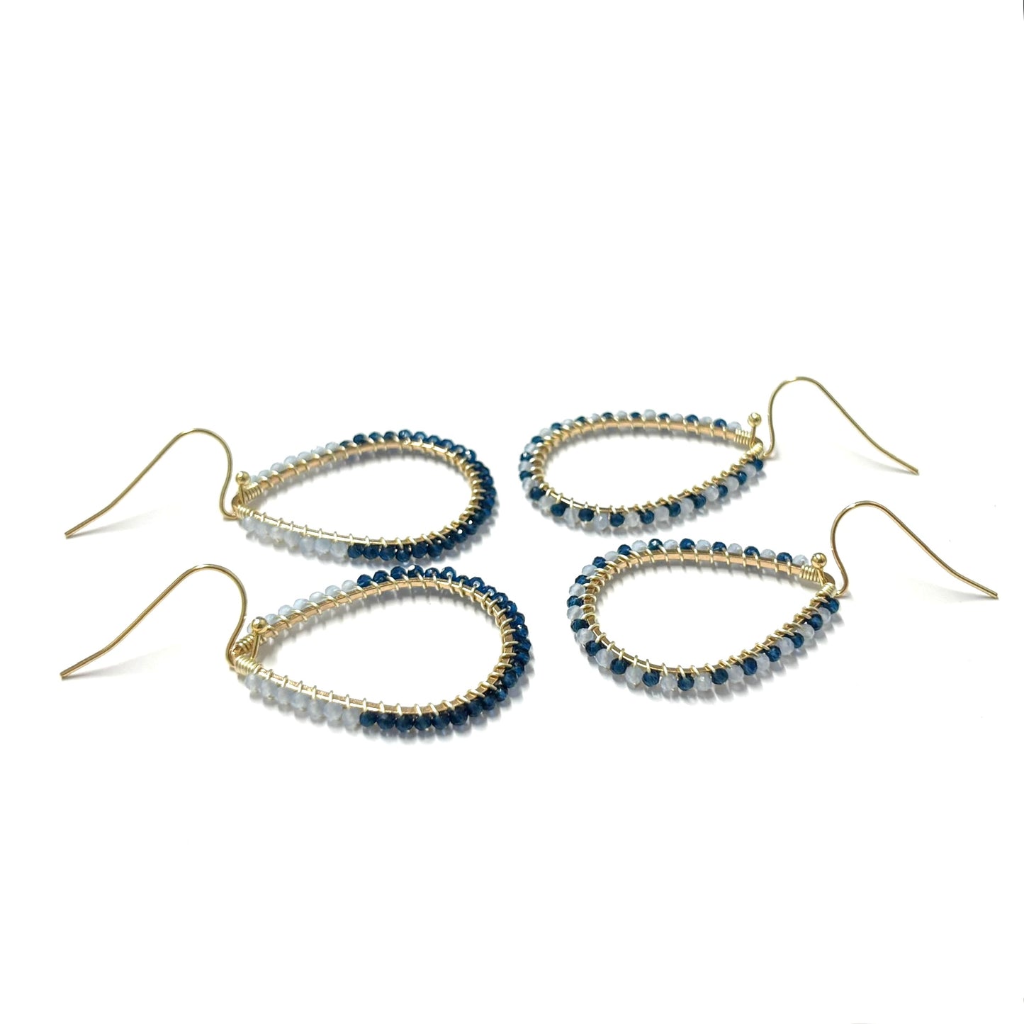 kiki Beaded earrings - light blue/dark blue