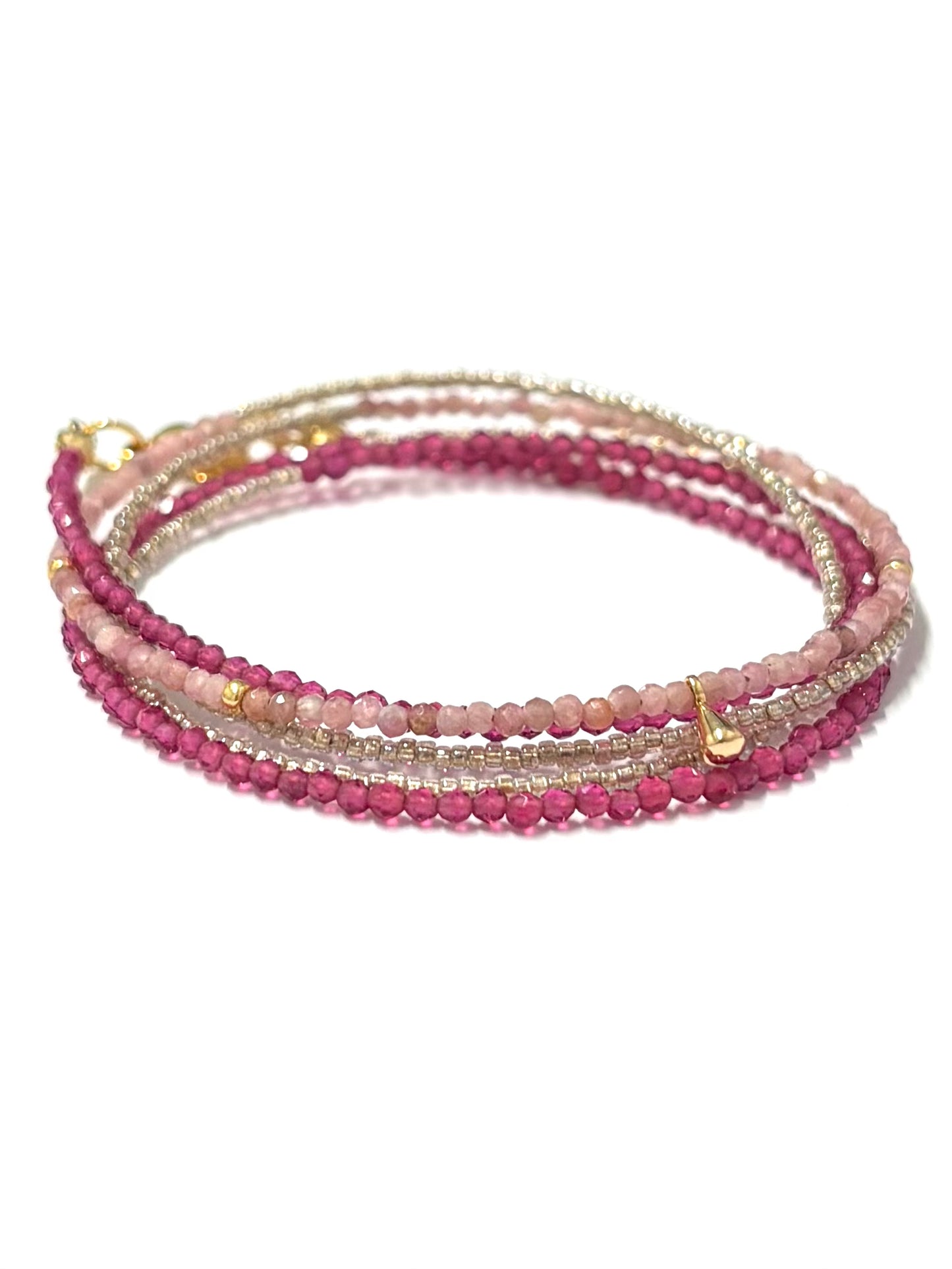 kiki 5 wrap bracelet - 'Jaipur Pink'