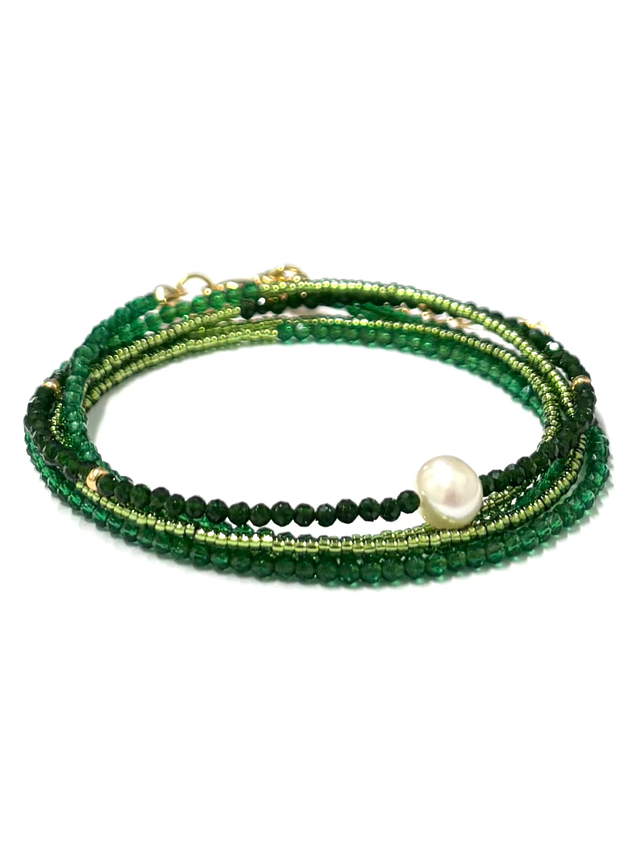 kiki 5 wrap bracelet - 'Evergreens'