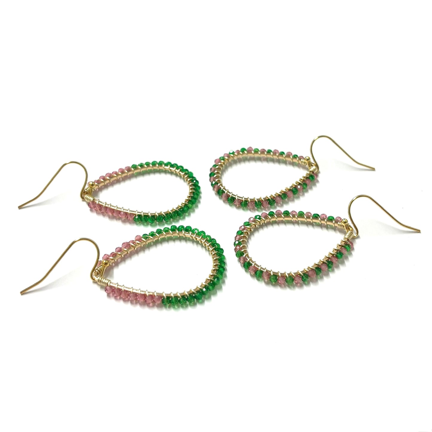 kiki Beaded earrings - pink/green