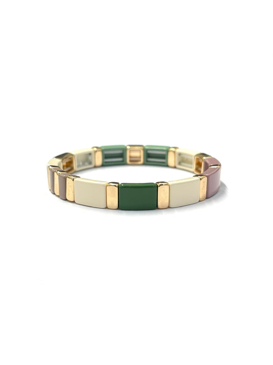 kiki metal bracelet - 'Stone + Cedar'