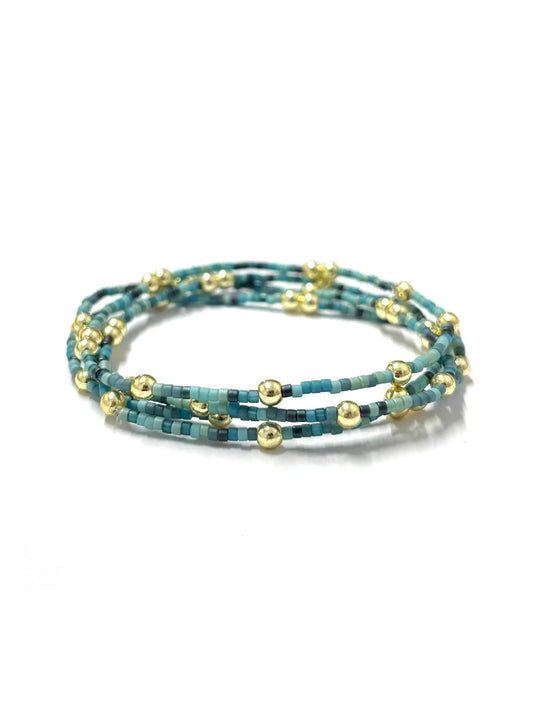 kiki Miyuki bracelet - 'Stonewashed Lake'