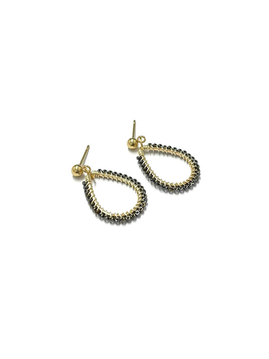 kiki Beaded earrings - Light Gunmetal