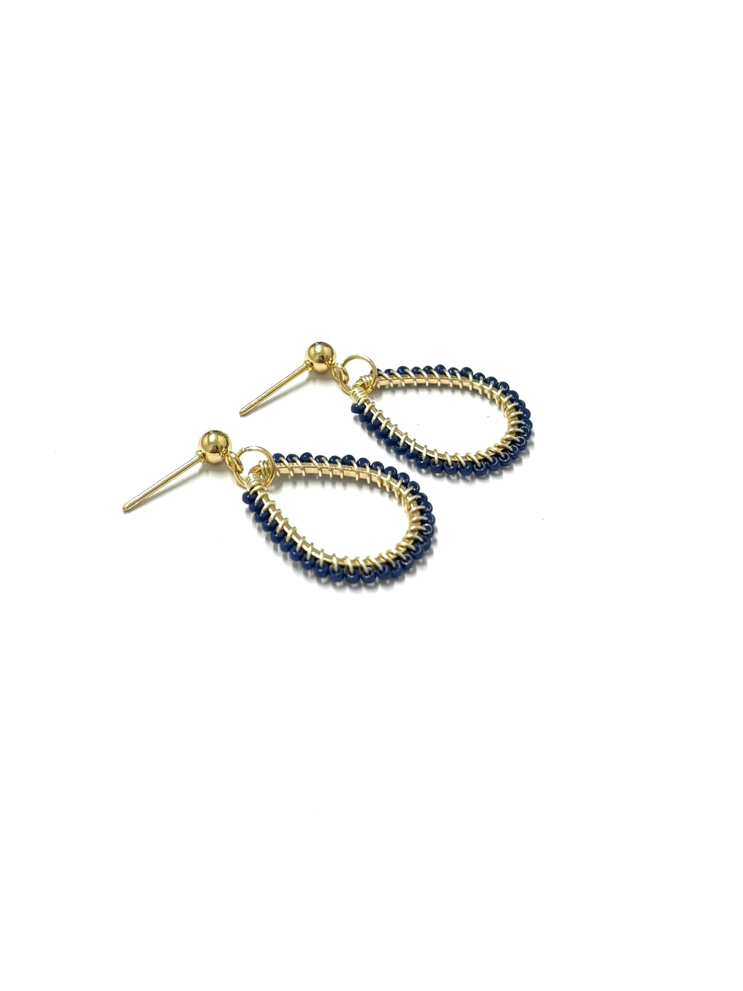 kiki Beaded earrings - Navy Blue