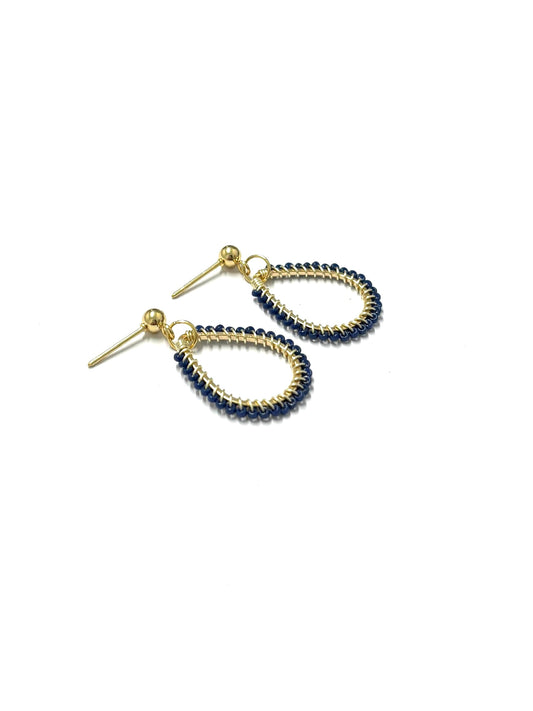 kiki Beaded earrings - Navy Blue