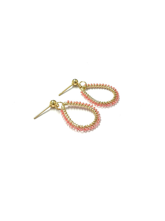 kiki Beaded earrings - Coral Crystal