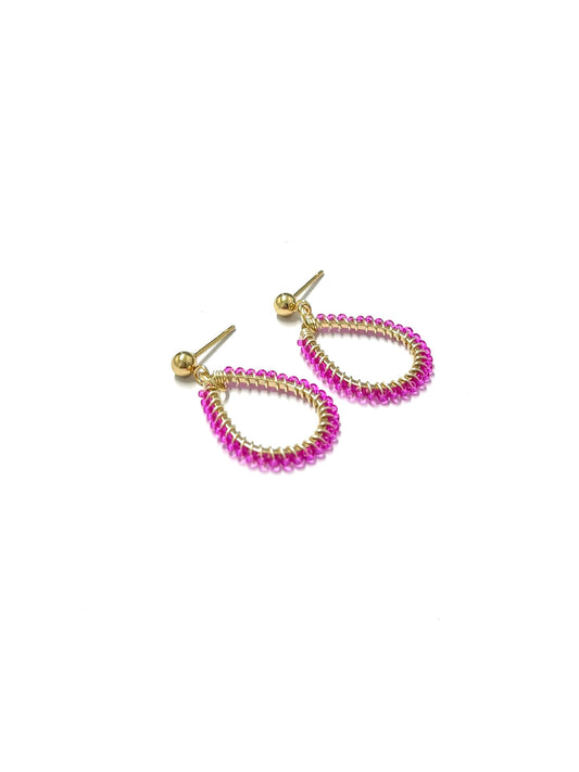 kiki Beaded earrings - Fuchsia