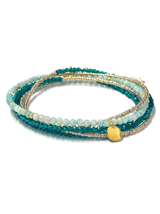 kiki 5 wrap bracelet - 'Pretty as a Peacock'